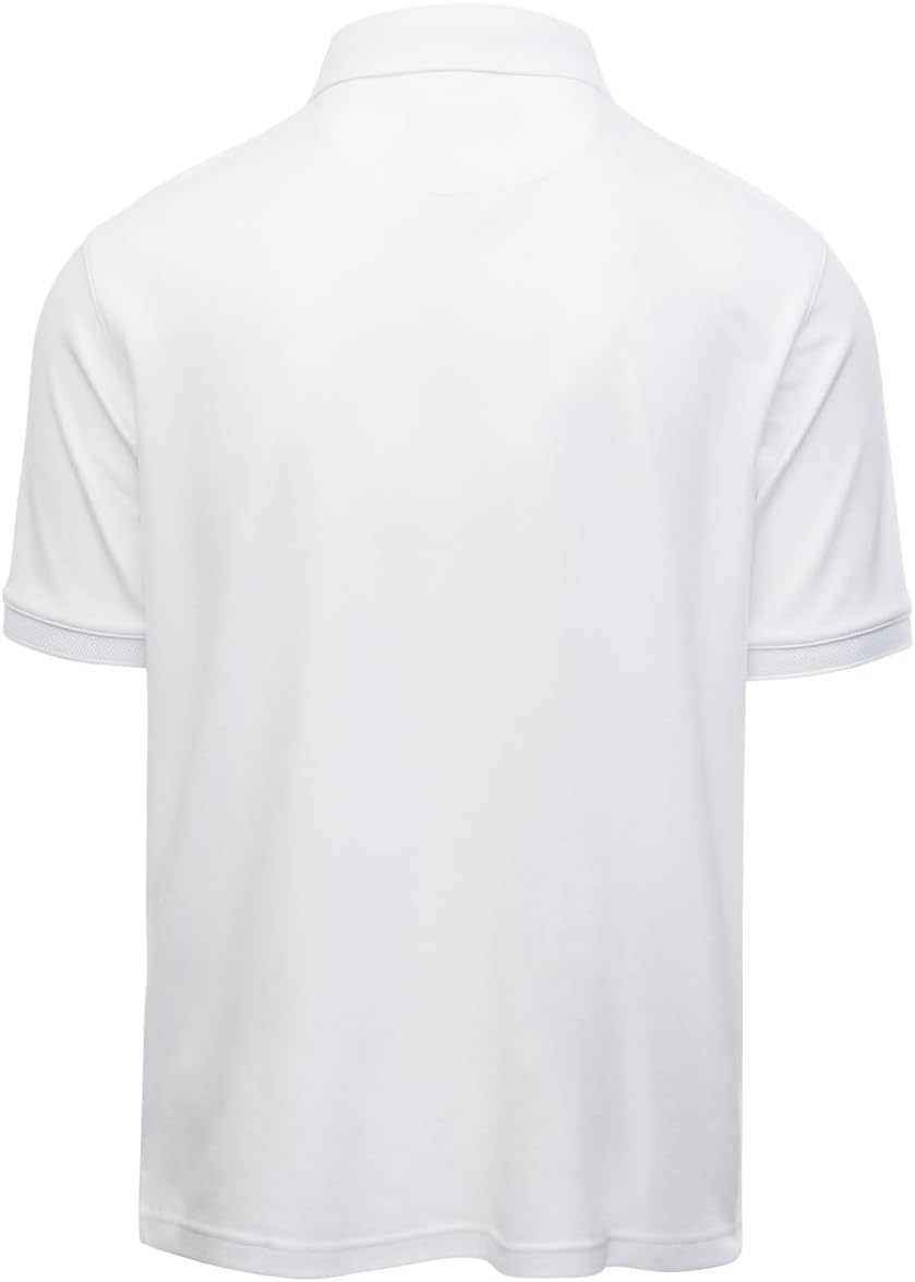 Eastside Golf Men’s Pique Knit Performance Polo with Embroidered Swingman Logo and Cotton-Poly Stretch Fabric for Movement