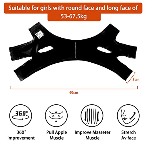 Post Surgical Chin Strap Bandage For Women - Neck And Chin Compression Garment Wrap - Face Slimmer, Jowl Tightening, Chin Lifting (Black, L) #TOP1