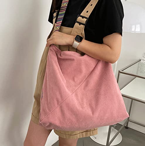 Image of JARKJARD Women Corduroy Tote Bag Large Shoulder Hobo Bag for Women Boho Casual Handbag Purse