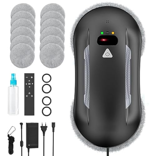 Fensterputzroboter, 5600Pa Fensterputzroboter mit Doppelter Sprühfunktion, Fernbedienung, Intelligente Navigation, Kantenerkennungssystem, Fensterreiniger Roboter für Innen- und Außenfenster