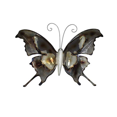 Preisvergleich Produktbild Schmetterling aus Metall in Trendiger Silberoptik Gartendeko Schmetterling Außendeko aus Metall Deko-Schmetterling für den Außenbereich 33 cm
