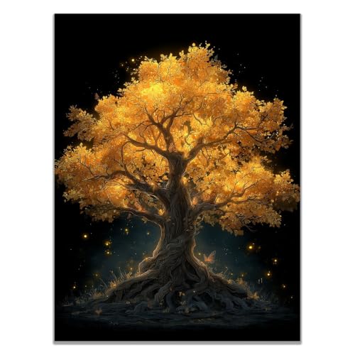 Cuadros decorativos de lienzos modernos en color oro, pintura de flores 40x60cm para salón