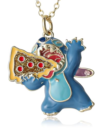 SALLY ROSE Stitch Pizza Pendant Necklace for Women Official License, 16