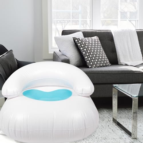 Sofá inflable azul de PVC resistente con respaldo ergonómico para camping 3