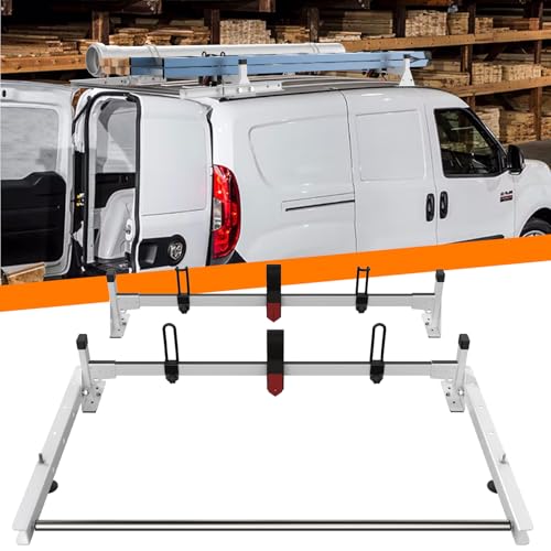 MELIPRON Van Roof Rack with Rear Roller Cargo Van Ladder Rack Fit for RAM ProMaster City 2015-2024 2 Crossbars