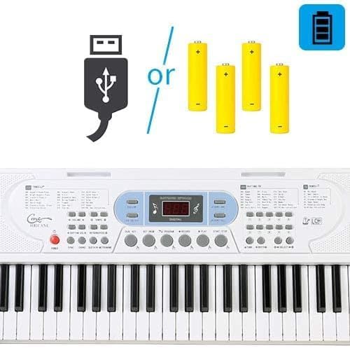 Diagram showing USB and battery power options for the Hricane keyboard