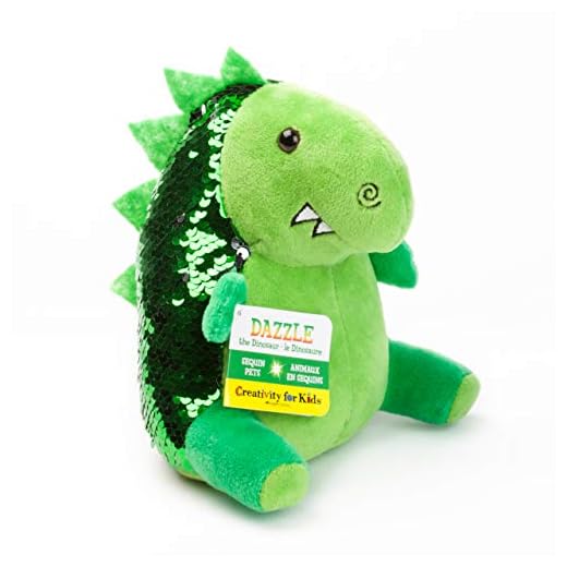 Creativity for Kids Mini Sequin Pets Sensory Stuffed Animal - Dazzle The Dino