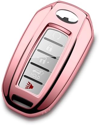 TPU Leather Key Fob Cover With Chain – For Infiniti & Nissan – Multiple Colors