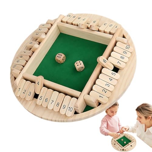 Juegos de matemáticas de Mesa de Tablero de Madera, Juego de Dados Shut The Box - Juego de Mesa de Pub clásico,Juego de adición Divertido de Madera, Juegos de Close The Box para Fiestas de Cumple