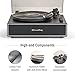 Crosley CR6046A-BKSL Stave 2-Speed Bluetooth Record Player Turntable with Built-in Speakers, Black