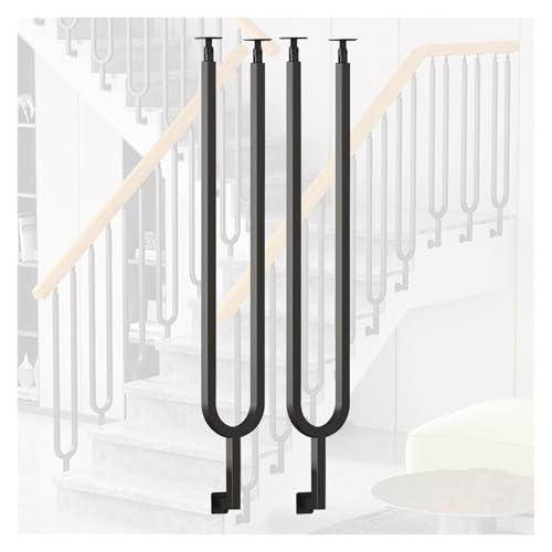 Barandilla de metal negro para escaleras, patios, terrazas, columnas en forma de U para hoteles y oficinas, diseño duradero y elegante