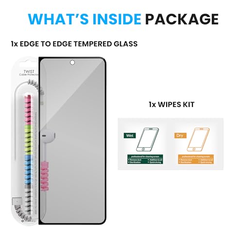 Image of ArmourPro Anti Glare Matte Tempered Glass for Samsung Galaxy Z Fold 4, Anti Fingerprint Screen Protector, 9H Scratch Resistant, Smooth Touch, Easy Installation Kit with Cable Protector