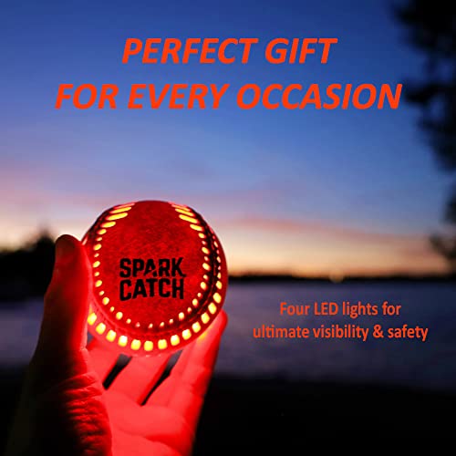Spark Catch Light Up Baseball (Switch Version), Glow In The Dark Baseball, Perfect Baseball Gifts For Boys, Girls, And Baseball Lovers, Official Size And Weight With Genuine Leather (Red) #TOP3
