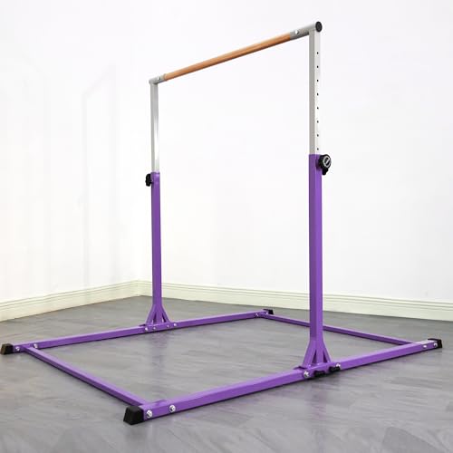 Image of Seliyoo Foldable Gymnastics Bar for Kids Teens Ages 3-18, 5FT /6FT Kip Training Bar -Sturdy Base for Home Training,Adjustable Height 35 inch to 59 inch for, 400 LBS Capacity,Anti-Slip Base & Easy Assembly