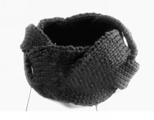 WIIPU Knitted Bow Headband Ear Warmer with Cinched Center and Loose Bow Ears hat knitted headband (N66) black