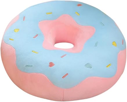 YUDONG Round Donut Pillow 16 Inches Soft Plush Funny Food Stuffed Decor Seat Pad Cushion for Couch Chair Floor Sofa Blue Pink
