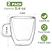 Mfacoy Glass Double Wall Insulated Espresso Cups (Set of 2), 5.4 oz Shots Cup with Handle, Insulated Glasses Mugs, Small Coffee Cups, Shot Glass