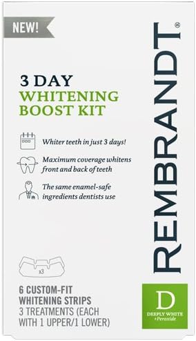 Rembrandt 3 Day Teeth Whitening Kit, 6 Custom Fit Whitening Strips