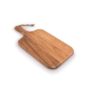 Samhita Acacia Wood Cutting Board, for Meat, Cheese, Bread, Vegetables & Fruits, with Grip Handle (15″ x 7″)