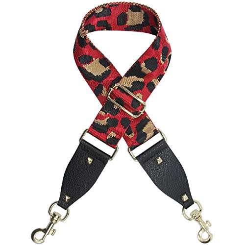 Image of Duwi Wide Purse Strap Multicolor Striped Guitar Style Strap Adjustable Canvas Crossbody Bag Strap