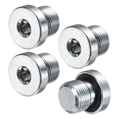 M METERXITY Paquete de 4 tapones de cabeza hexagonal interior M14 x 1 mm, enchufe de sensor de acero inoxidable 304 con junta tórica de sellado para extremos de tubería/arandela de alta presión