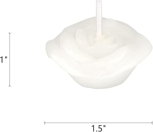Miniatura 9 de Mega Candles 12 velas flotantes de pétalos de rosa dorados sin perfume, velas de cera de parafina vertidas a mano de 1.5 pulgadas de diámetro,