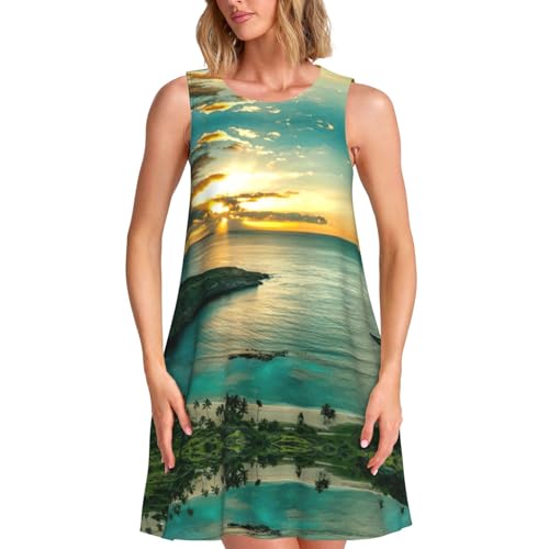 Robe sans manches Oahu Hawaï légère et ample : ne souffrez plus de la chaleur de l'été