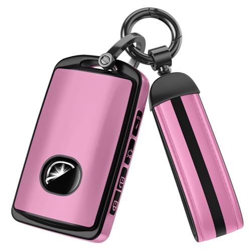 Image of For Mazda Key Fob Cover Accessories, Matte TPU Material, With a Cute Leather Keychain, for 2019-2025 Mazda 3,2020-2026 CX-5, CX-30, CX-9,CX-50