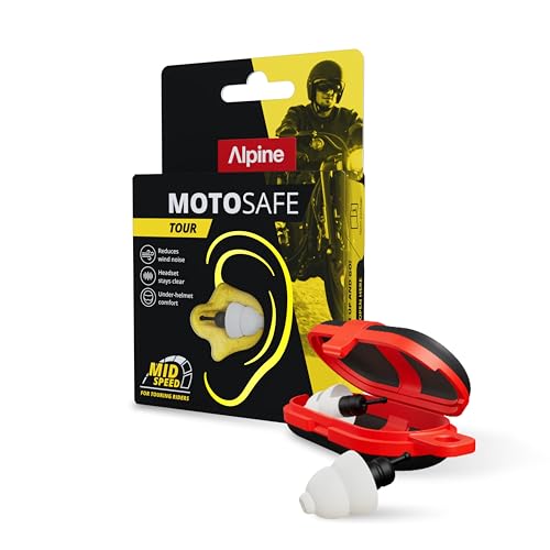 Alpine MotoSafe Tour Tapones para los Oídos   Tapones para Rutas en Moto   Evita Daños Auditivos durante la Práctica del Motociclismo   El Tráfico Sigue Siendo Audible   Tapones Reutilizables