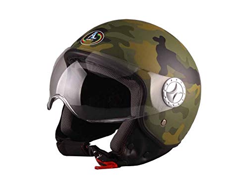 CASCO DEMI-JET AL HELMETS MOD. 101 CAMOUFLAGE-MIMETICO VERDE MISURA L