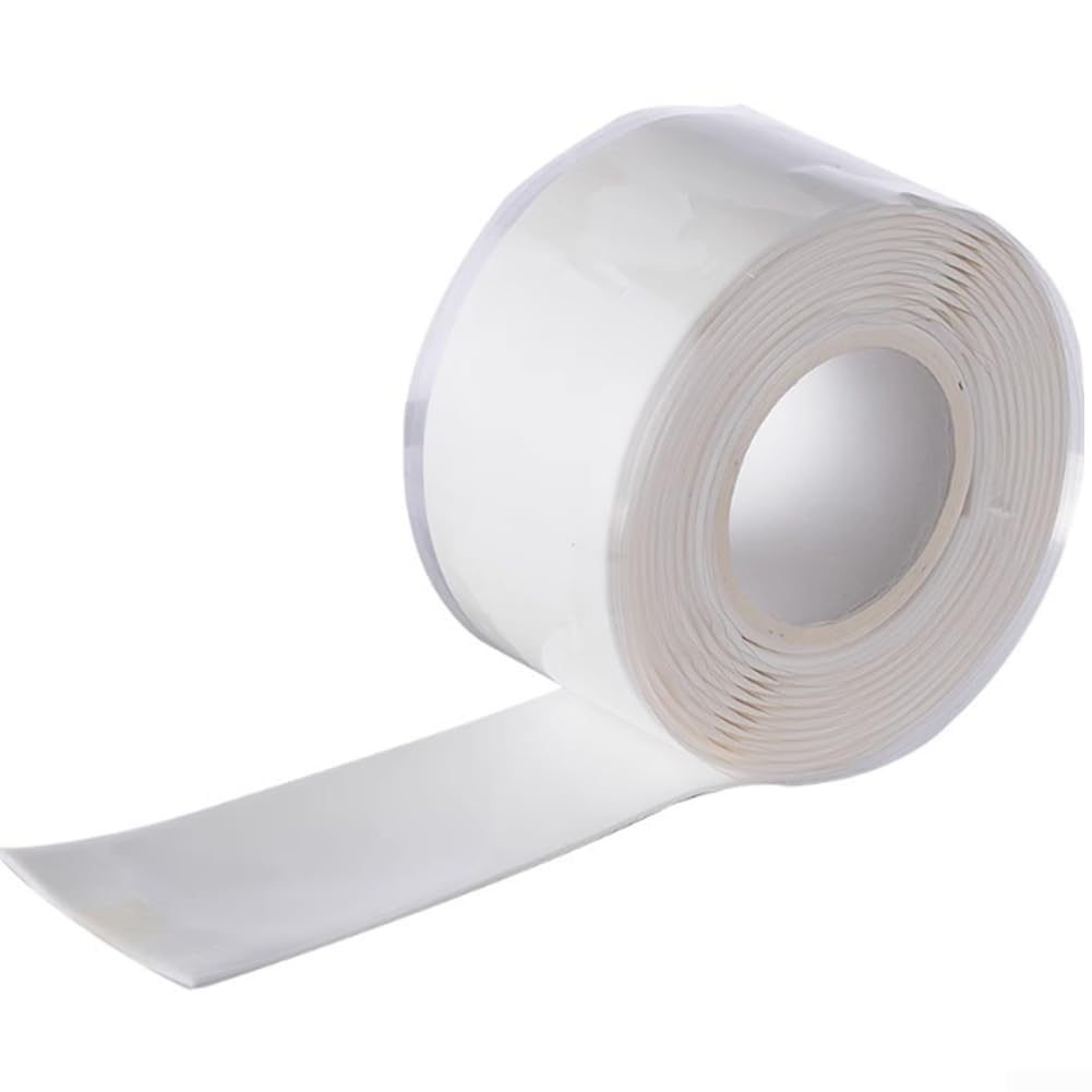 Silicone Self Fusing Tape for Plumbing and Electrical Repairs, Waterproof and Dust Resistant, for Fixing Hose Leaks and Pipe Damage Outdoors (white)