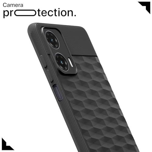 Image of Outlouders Bumper Case for Moto G35 5G | Full Camera Protection | TPU Soft Flexible Shockproof Back Cover (Black)