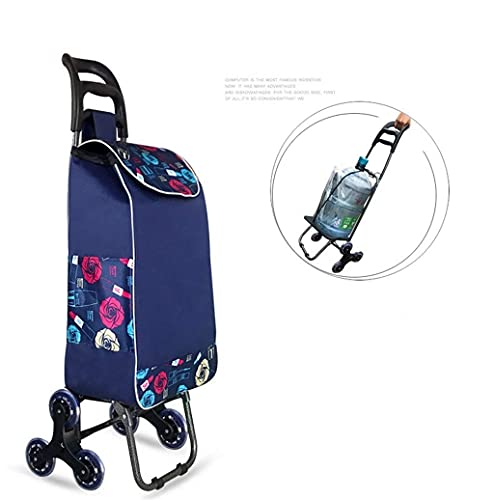 QHYTL Einkaufstrolley Multifunktions-Einkaufswagen Travel Climb Stairs Collapsible Portable Iron Art Supermarkt Push… – Bild 7