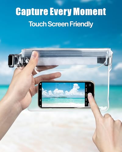 Image of F-color Waterproof Fanny Pack - Waterproof Pouch, Beach Cruise Essentials | Adjustable Waist Strap, Triple Zipper Roll-Top Dry Bag for Phone, Keep Passport Valuables Dry for Beach Kayaking Boating
