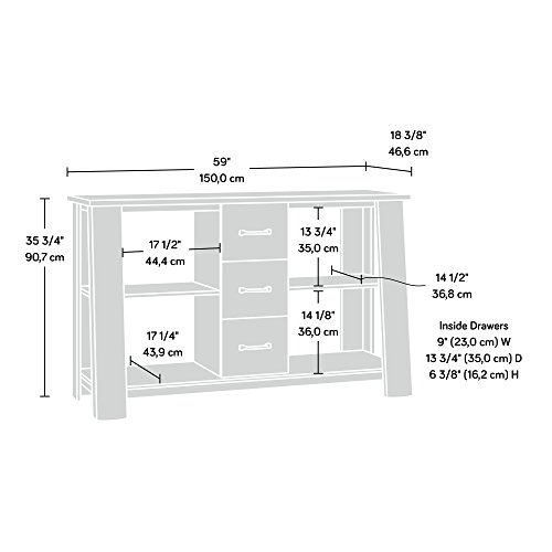 Sauder Boone Mountain Credenza, For Tv's Up To 60", Craftsman Oak Finish #TOP4