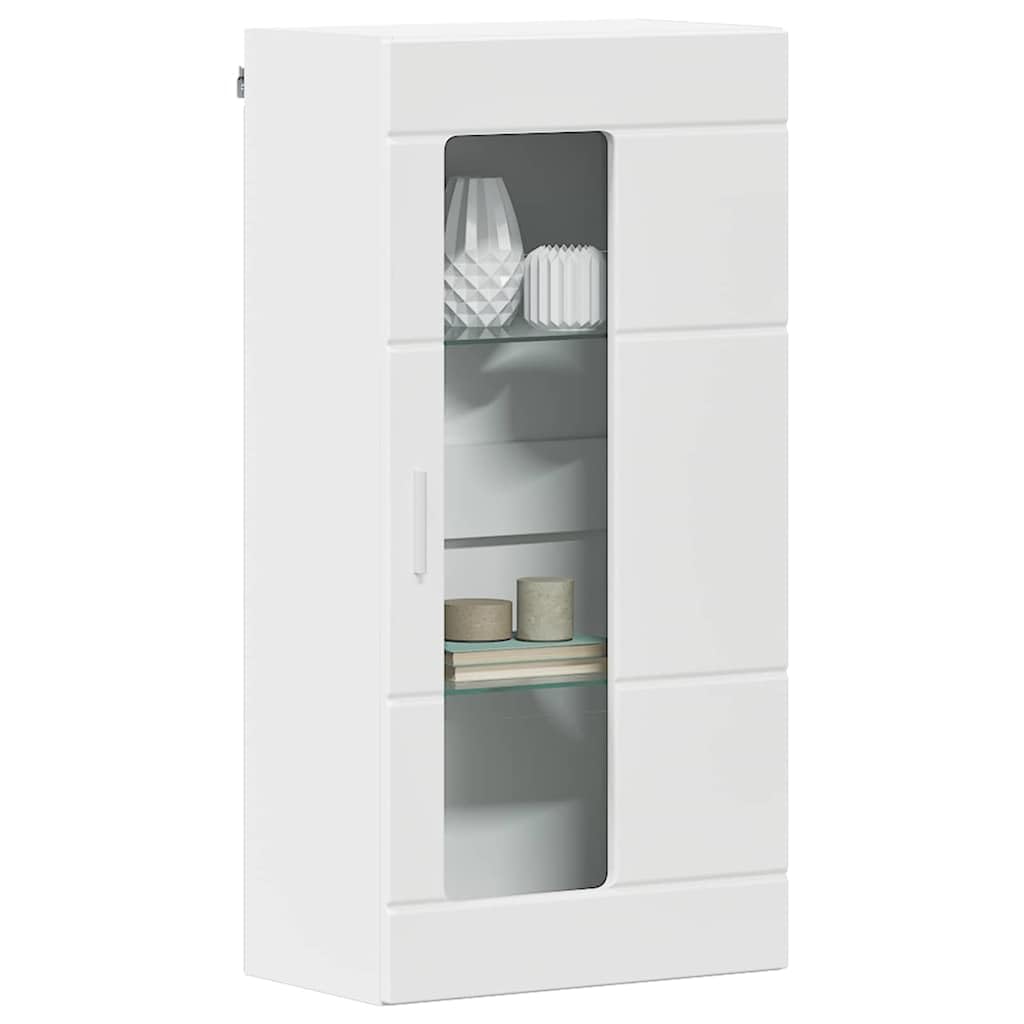 Armadio in legno bianco con 1 anta e 2 ripiani, opaco, rettangolare, funzionale per soggiorno e home office, spazioso spazio e facile da pulire, design moderno per interni