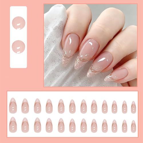Image of 48 Pcs Press On Nails, 2 Boxes Fake Nails Kit, Glitter Fake Nails With Orchid Leopard Print Design, Diy Salon Style Manicure At Home For Women And Girls, Special Occasions Like Weddings
