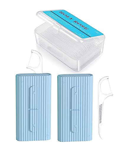 Portable-Travel-Flosser-Dispenser-Holy-Rose-Dental-Floss-Picks-Storage-Case-with-Toothpicks-Floss-Sticks-Dental-Picks-for-Teeth-Cleaning-Blue-1