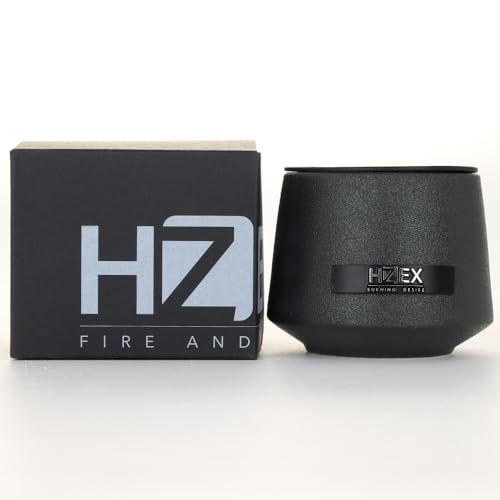 Scented Candle 150g, HZEX Fire and Desire Premium Scented Candles for Men Home Decor, Black Ceramic Wooden Wick, 60 Hour Natural Scented Soy Wax Candle - Inner Chanting