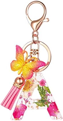 Cute Pink Initial Letter Keychain For Women - Epoxy Resin Keychain With Tassel Charm For Purse Or Backpack - View #8