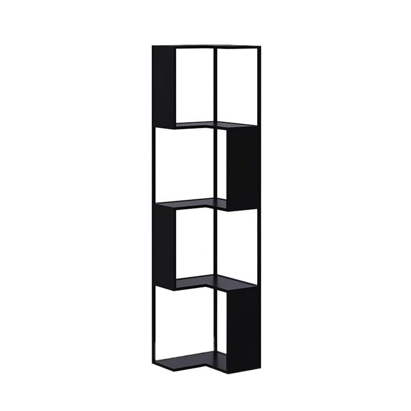 WANGHAI-666 Bookcases Home Living Room Multi-tier Iron Bookshelf Modern Minimalist Corner Storage Stand(Black)