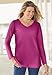 Woman Within Plus Size Perfect Long-Sleeve V-Neck Tee - 1X, Deep Teal
