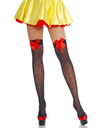 Preisvergleich Produktbild 69fashion Overknee Strümpfe mit Herz Muster Satin Schleife transparent Straps 26055