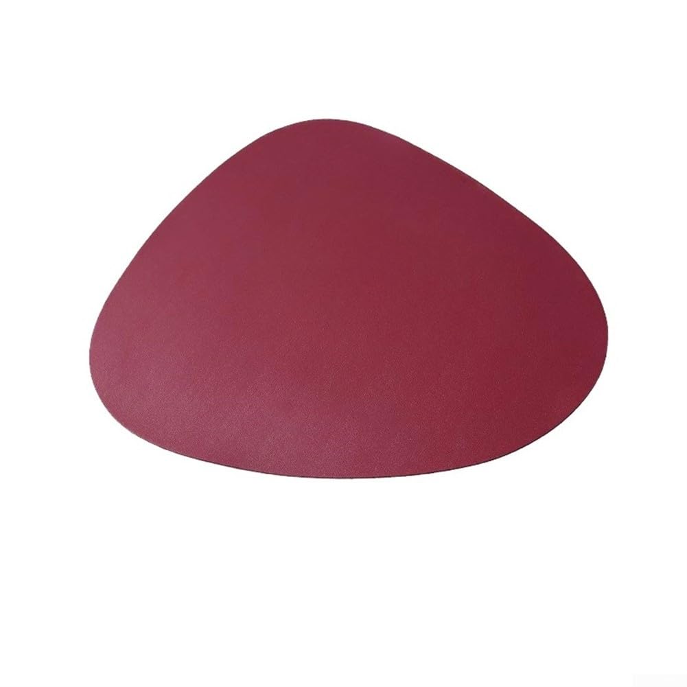 Duurzame placemats van kunstleer in druppelvorm, hittebestendig, vuilafstotend, beschermt je tafel in stijl (rood