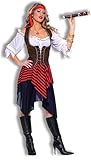 Forum Novelties Women's Sweet Buccaneer Pirate Costume, Black/Red, Standard