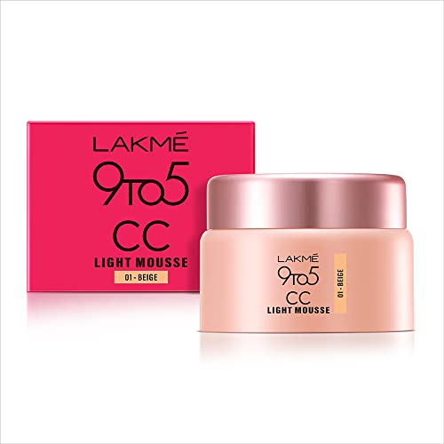 Lakme 9 to 5 CC Mousse Beige 25gm|| Light Face Makeup with Natural Coverage|| SPF 30