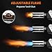 Dceefff Propane Torch Gun, Detachable & Adjustable Flame Thrower Gun, 1800℃ Heavy Duty Blow Torch for BBQ, Searing Steak, Campfire Starter, Ice Melting and Soldering, Sliver (Tank Not Included)