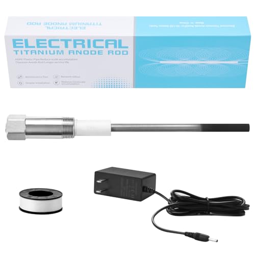 Powered Anode Rod for Hot Water Heater, Electric Titanium Anode Rod Replacement for 10–120 Gallon Tanks, Eliminates Sulfur Odor, Prevents Corrosion & Limescale (40-89 Gallon Tank)