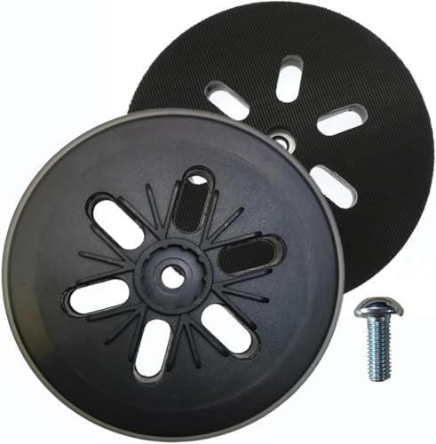 150mm Klett Schleiftell 6 Löcher Polierplatte mit Gewinde, Ersatz-Schleifpad für Exzenterschleifer kompatibel mit GEX 150 / GEX 150 AC/GEX 150 Turbo, für Schleifpapier mit Klettverschluss