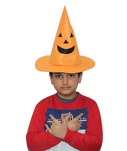 Image of Kaku Fancy Dresses Witch Hat for Girls, Witch Costume Accessory for Halloween Party Prop Multicolor Witch Hat